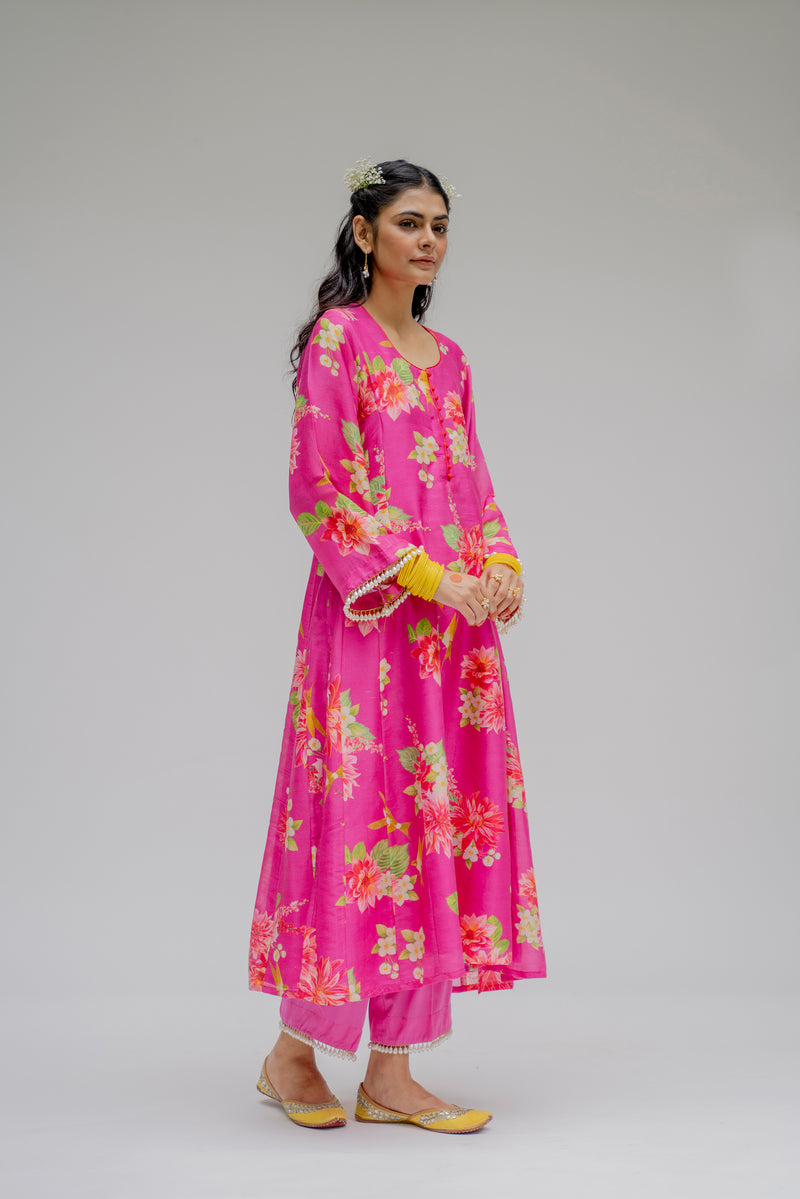 Baagh- Pink Printed Kurta - Set of 2