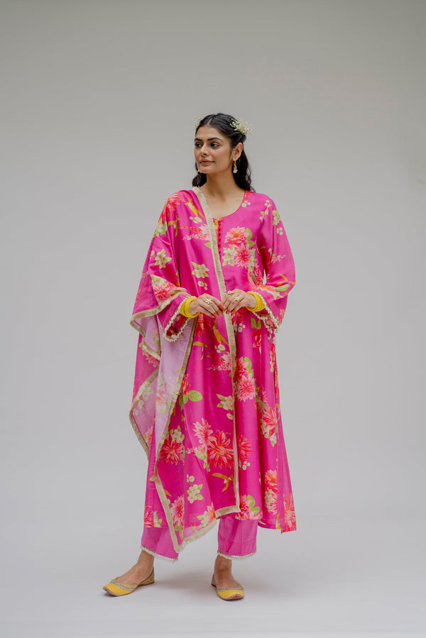 Anupreet Sidhu in Baagh- Pink Printed Suit - Set of 3
