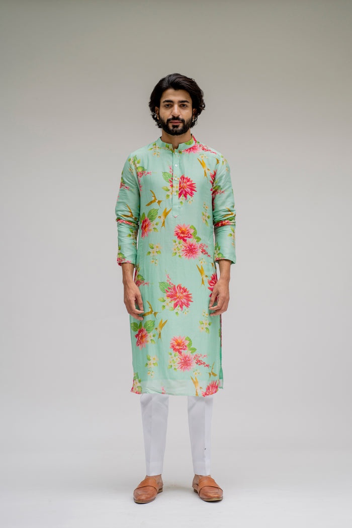 Bagh- Mint Printed Kurta Set