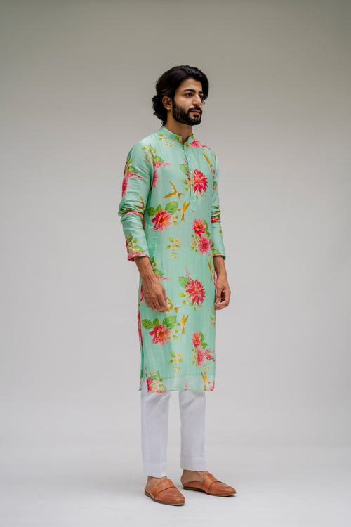Bagh- Mint Printed Kurta Set
