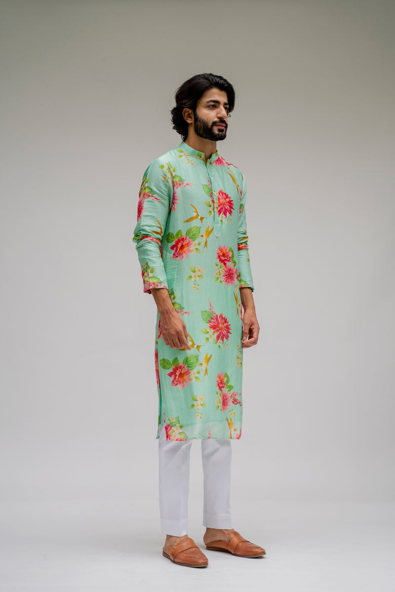 Bagh- Mint Printed Kurta Set
