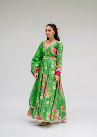 Leena Bhushan in Baagh- Green Anarkali Suit - Set of 3