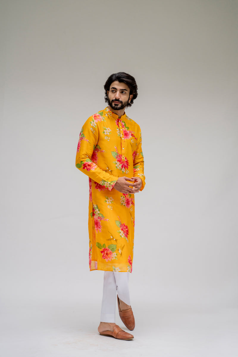 Bagh- Yellow Printed Kurta Set
