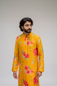 Bagh- Yellow Printed Kurta Set