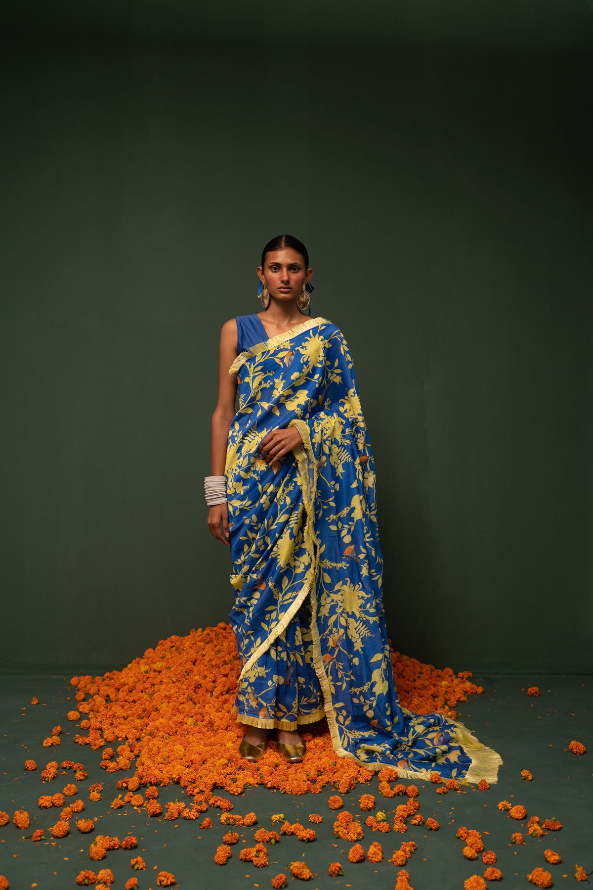 Masakali- Blue Printed Saree