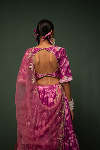 Masakali- Magenta Printed Lehenga - Set of 3