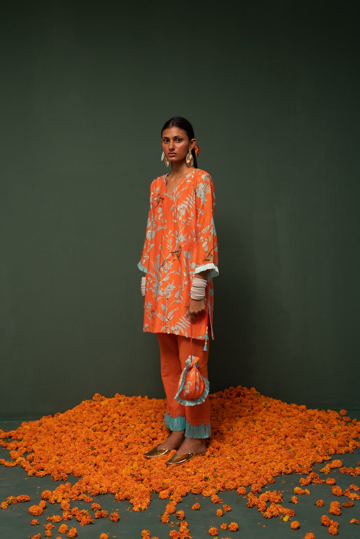 Diksha Rawat in Masakali- Orange Short Kurta  - Set of 2
