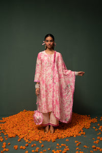 Masakali- Pink Printed Kurta  - Set of 3