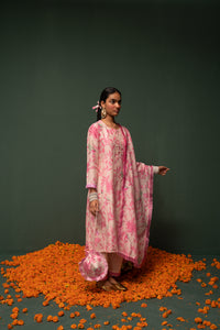 Masakali- Pink Printed Kurta  - Set of 3