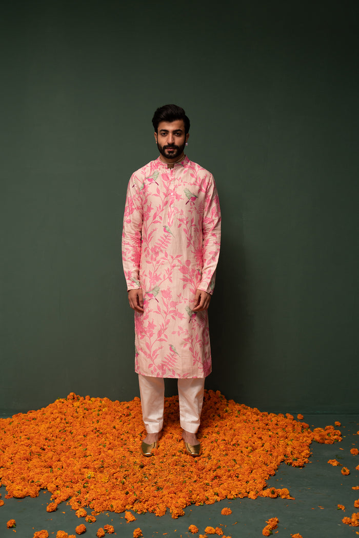 Masakali - Pink Printed Kurta - Set of 2