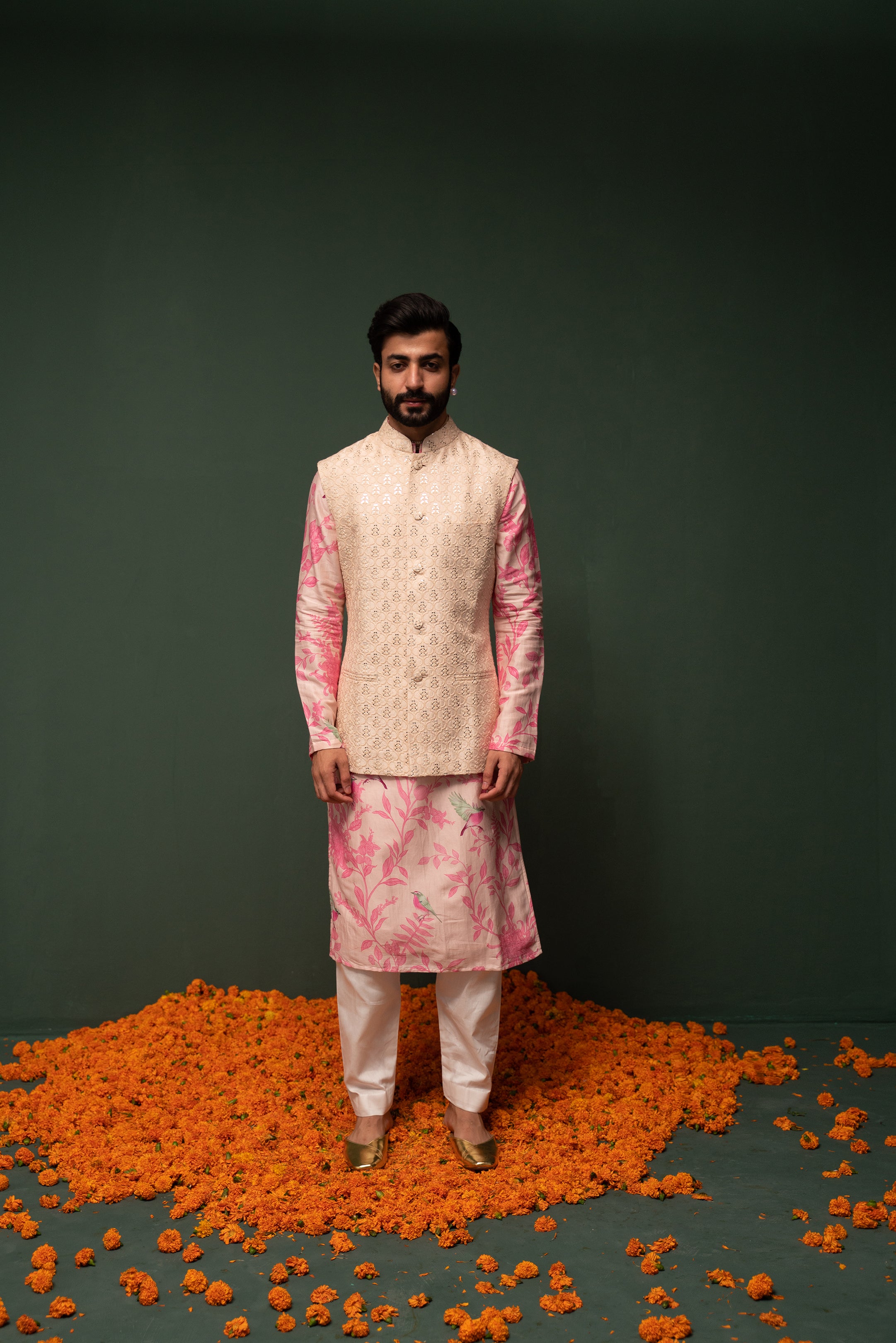 Buy Pink, Black, SeaGreen and Pink 2-Piece Ethnic Suit for Men by SOJANYA  Online | Ajio.com