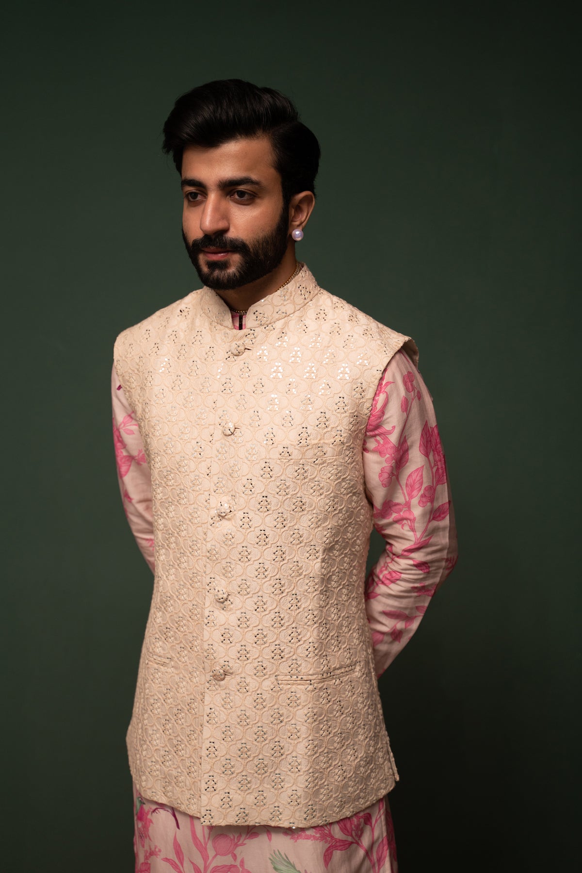 Masakali - Pink Embroidered Nehru Jacket - Set of 3