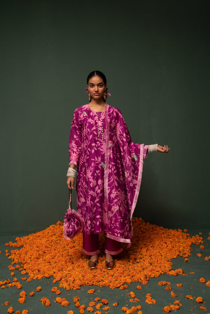 Masakali- Magenta Printed Dupatta