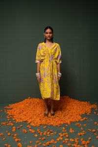 Masakali- Yellow Printed Kaftan