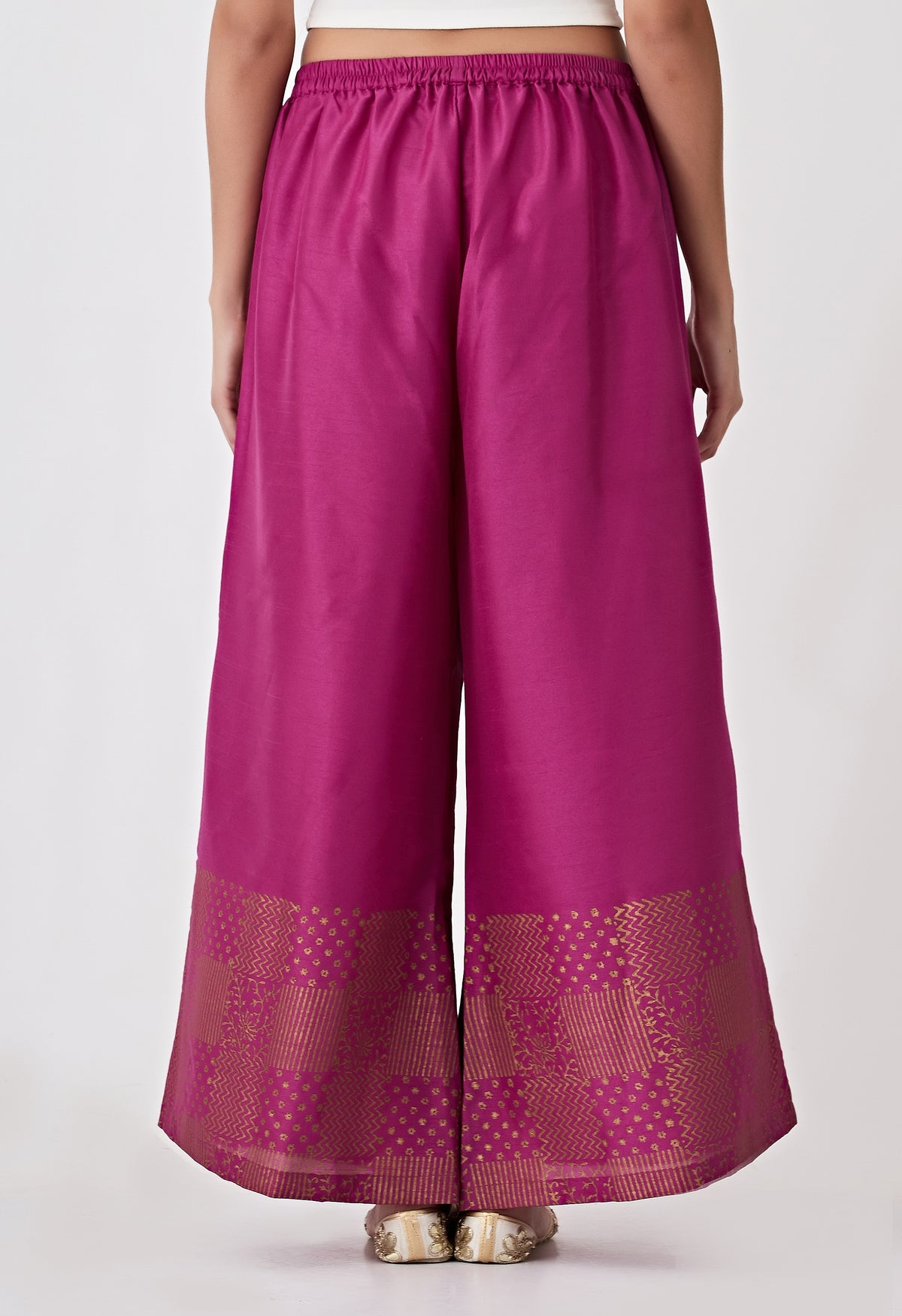 Block Printed Plazzo- Magenta
