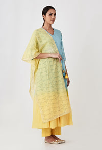 Ombre Angarkha Set - Blue & Yellow