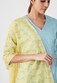 Ombre Angarkha Set - Blue & Yellow