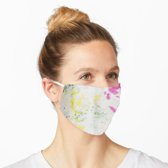 Double Layered Reusable Face Mask- Cream Marble Dye
