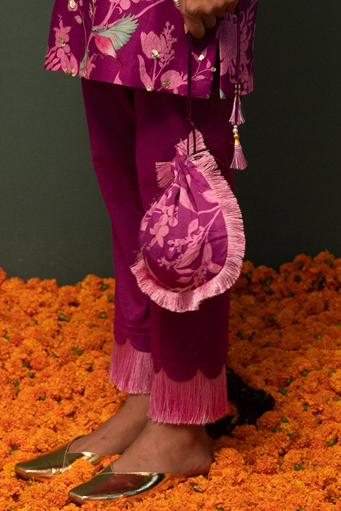 Masakali- Magenta Printed Potli Bag